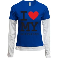 Комбінований лонгслів I love my boyfriend