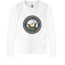 Детский лонгслив NAVY (logo big)