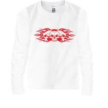 Детский лонгслив с черепом-трайблом