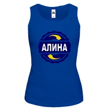 Женская майка с именем Алина в круге