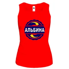Женская майка с именем Альбина в круге