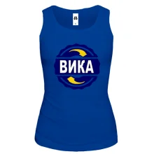 Майка с именем Вика в круге
