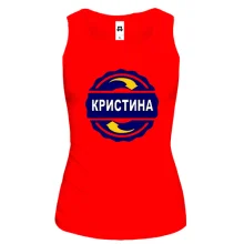 Женская майка с именем Кристина в круге
