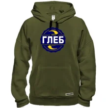 Толстовка с именем Глеб в круге