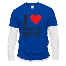 Комбинированный лонгслив I love house music