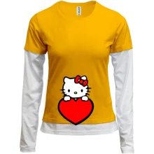 Комбінований лонгслів Kitty з серцем