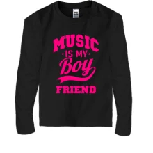 Дитячий лонгслів Music is my boyfriend