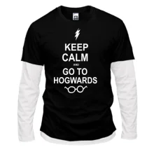 Комбинированный лонгслив Keep calm and go Hogwards