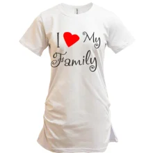 Подовжена футболка I Love My Family