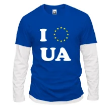 Комбинированный лонгслив Люблю Европейскую Украину