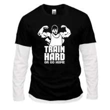 Комбинированный лонгслив Train hard or go home