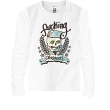 Детский лонгслив с черепом Fuking oldschool