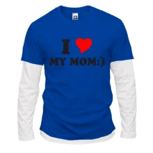 Комбинированный лонгслив I love my mom