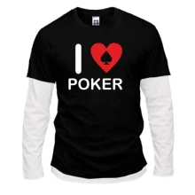 Комбинированный лонгслив I love Poker