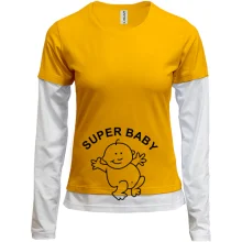 Комбинированный лонгслив SUPER BABY