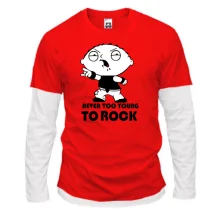 Комбінований лонгслів Never too young to rock
