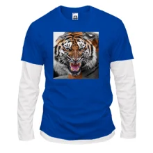 Комбинированный лонгслив Swag с тигром