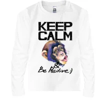 Дитячий лонгслів Keep calm and be positive