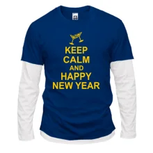 Комбінований лонгслів Keep calm and Happy New Year