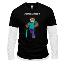 Комбинированный лонгслив Minecraft Стив