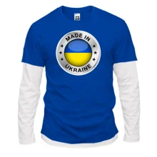 Комбинированный детский лонгслив со значком «Made in Ukraine»