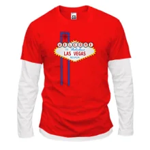 Мужской лонгслив Комби c указателем "welcome to Las Vegas"