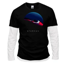 Комбинированный лонгслив с Теслой в космосе Starman