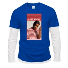 Комбінований лонгслів з Asap Rocky і смужками