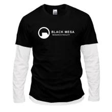 Комбинированный лонгслив с логотипом сотрудника Black Mesa (Half Life)