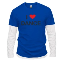 Комбінований лонгслів I Love Dance з червоним серцем
