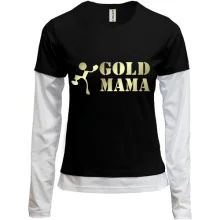 Женский лонгслив Комби Gold мама
