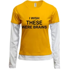 Женский лонгслив Комби I wish these were brains