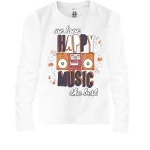 Детский лонгслив We love happy music the best