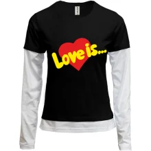 Женский лонгслив Комби love is (3)