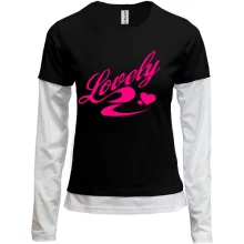 Женский лонгслив Комби Lovely с сердцем и завитками