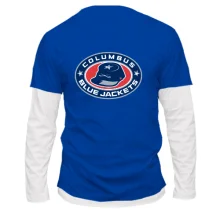 Комбинированный лонгслив Columbus Blue Jackets с кепи