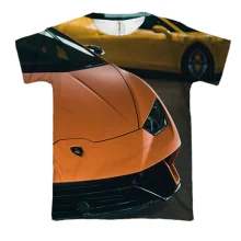 3D футболка с оранжевым Lamborghini Huracan