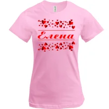 Футболка с сердечками и именем "Елена"