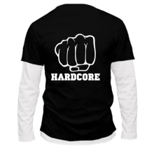 Комбінований лонгслів з кулаком і написом Hardcore