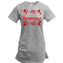 Туника с сердечками и именем "Виктория"