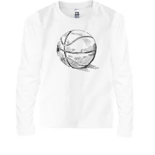 Дитячий лонгслів з ескізом баскетбольного м'яча