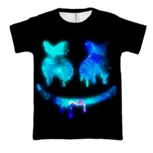 3D футболка с космическим логотипом Marshmello