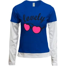Женский лонгслив Комби с розовыми очками Lovely