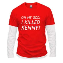 Комбинированный лонгслив Oh my god, i killed Kenny