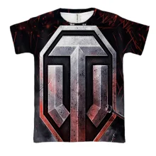 3D футболка World of Tanks із великою емблемою на темному тлі