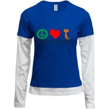 Комбинированный лонгслив peace love cats