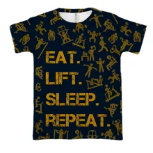 3D футболка Eat Lift Sleep Repeat