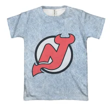 3D футболка New Jersey Devils на тлі льодової арени