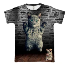 3D футболка Кот и мышка с пистолетом