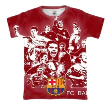 3D футболка с футболистами FC Barcelona